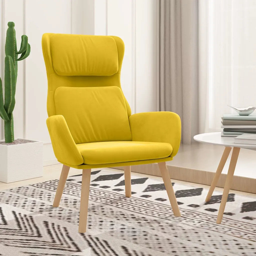 Poltrona Relax Giallo Senape in Velluto 341358
