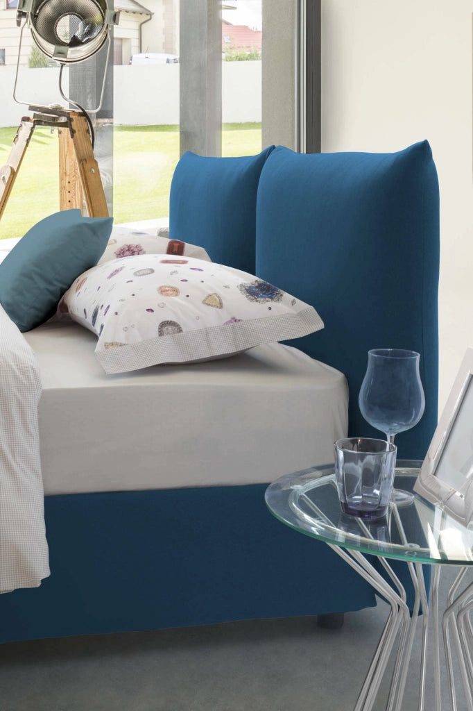 Letto Matrimoniale Alizarin, Letto Matrimoniale Sfoderabile Made in Italy, blu