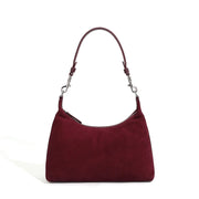 Borsa a tracolla capiente in pelle di vacchetta satinata, colore rosso