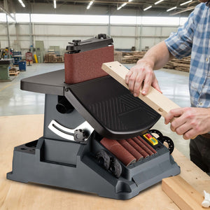 Levigatrice a mandrino oscillante 500 W, 2000/min, funzionamento a rullo e a nastro, con 5 bussole, Smerigliatrice