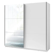 Armadio con 2 porte scorrevoli con specchio - 150 cm - bianco opaco alpino - collezione ARSALA