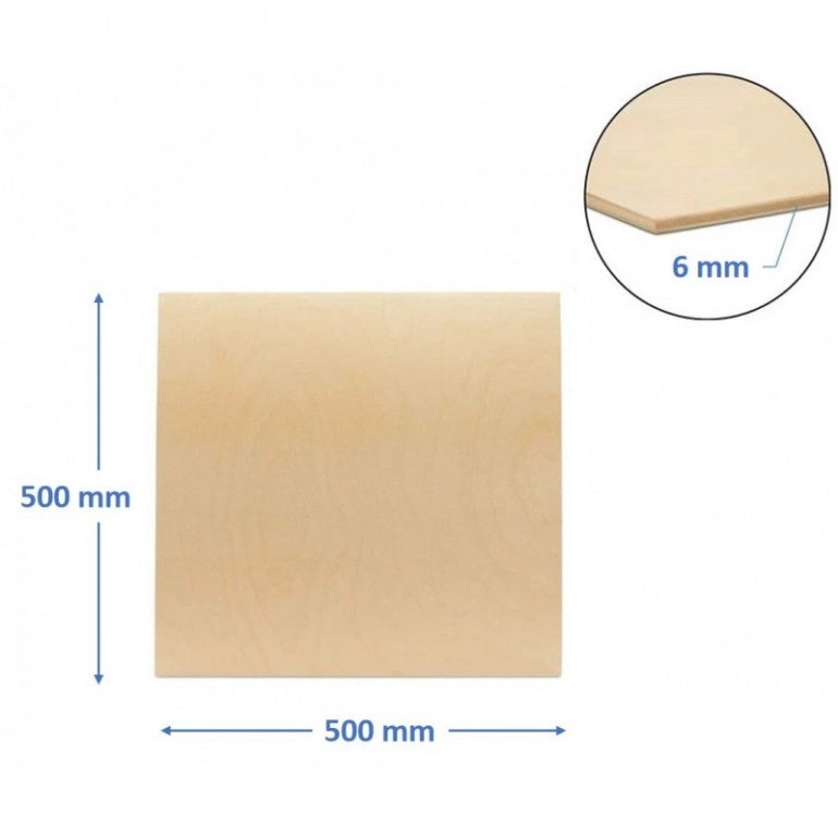 Pannello compensato 6 mm betulla baltica 500 x 500 mm