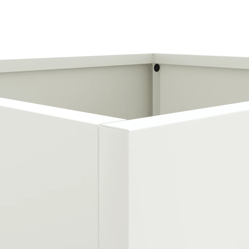 Fioriere 2 pz Bianche 32x30x29 cm in Acciaio 841538