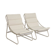 Set 2 lettini prendisole in acciaio, beige