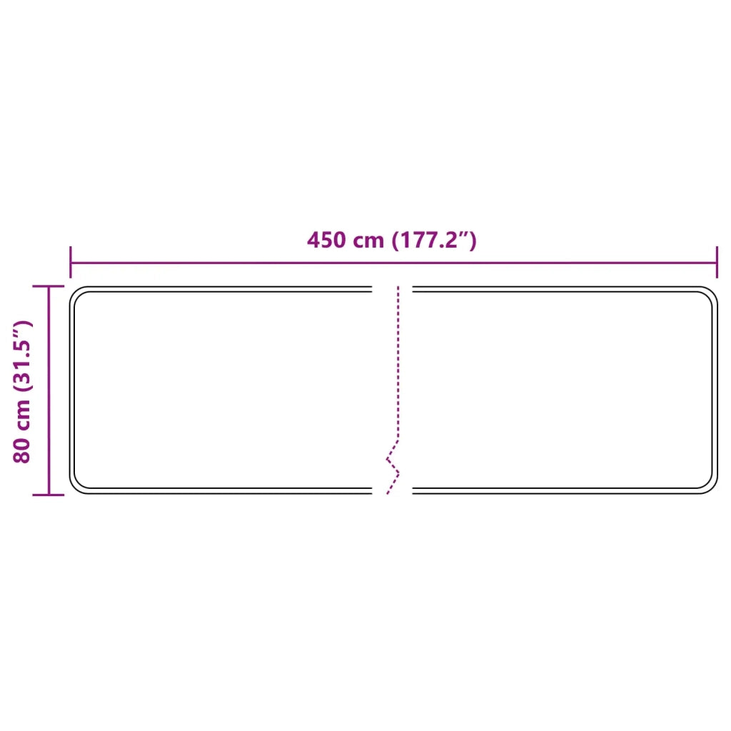 Runner Tappeto MARSA Beige 80 x 450 cm Poliestere e PVC