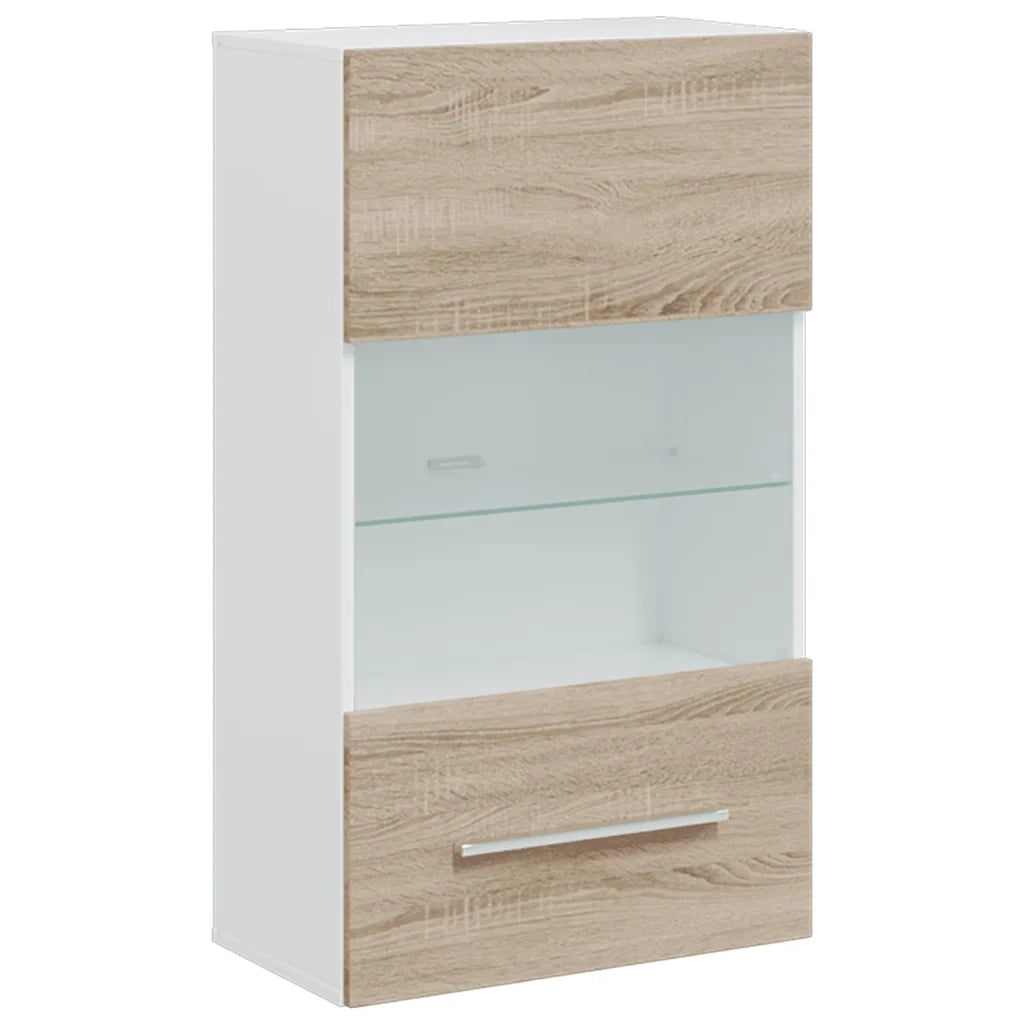 Mobile TV 5 pz-Mobile per TV-Credenza TV con Illuminazione a LED Rovere Sonoma Truciolato