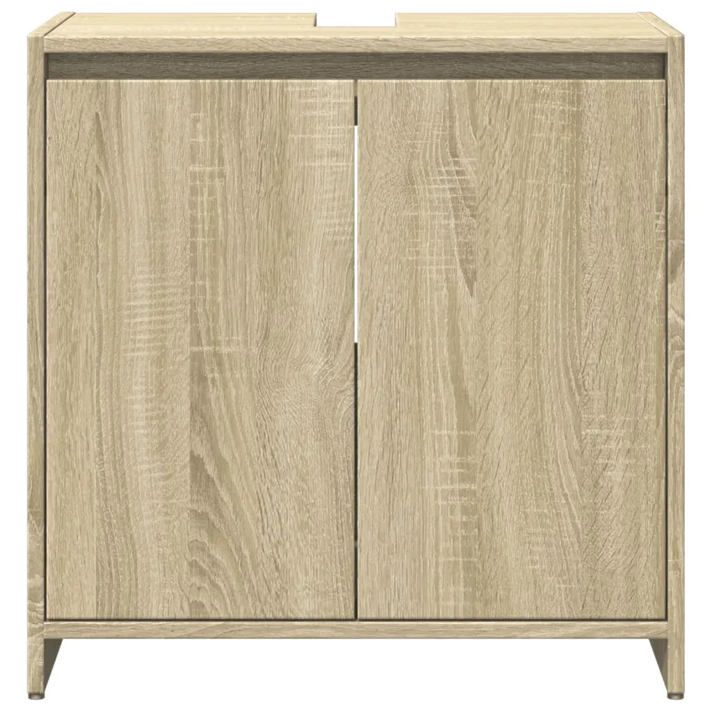 Set Mobili da Bagno 3 pz Rovere Sonoma in Legno Multistrato
