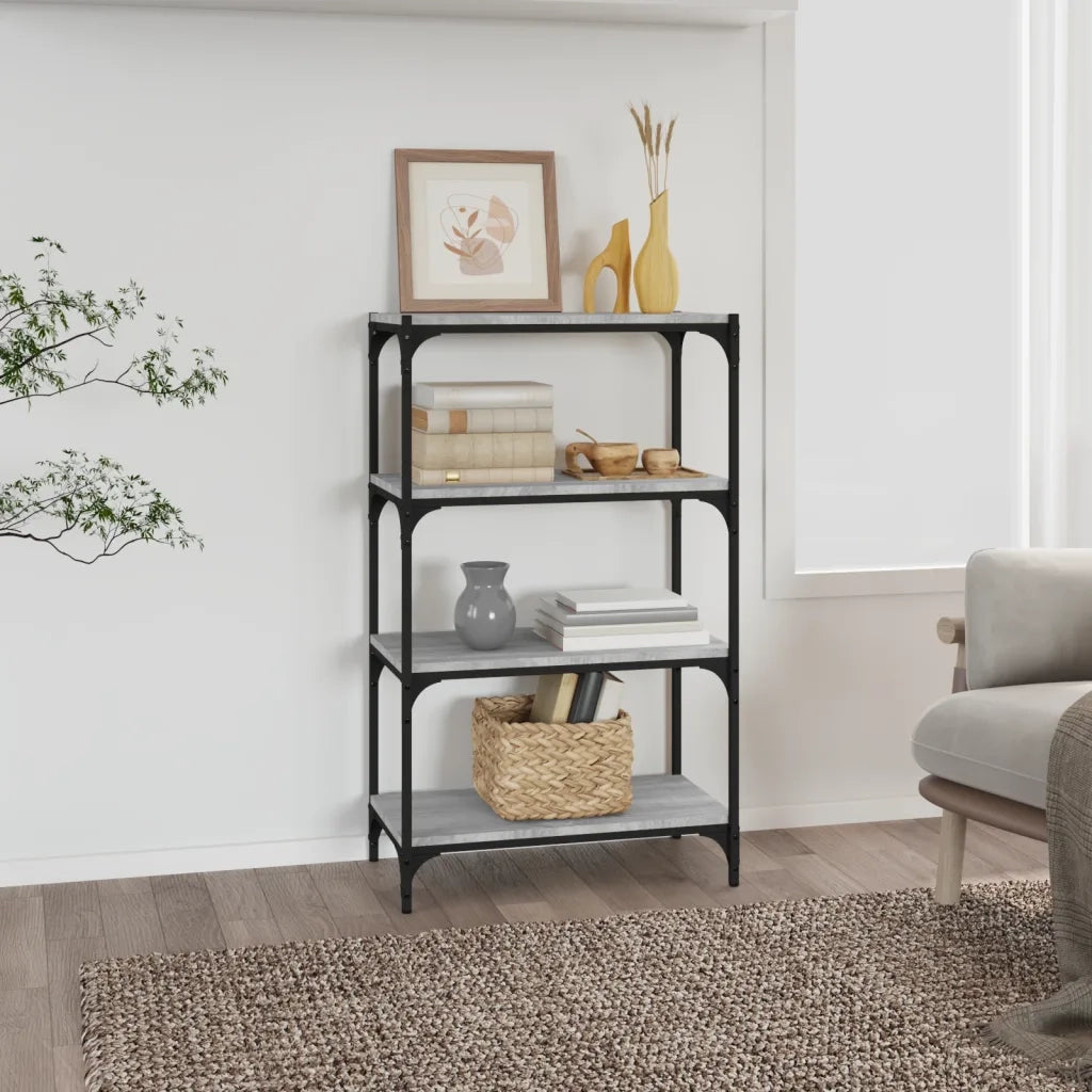 Libreria Grigio Sonoma 60x33x100 cm Legno Multistrato e Acciaio 819330