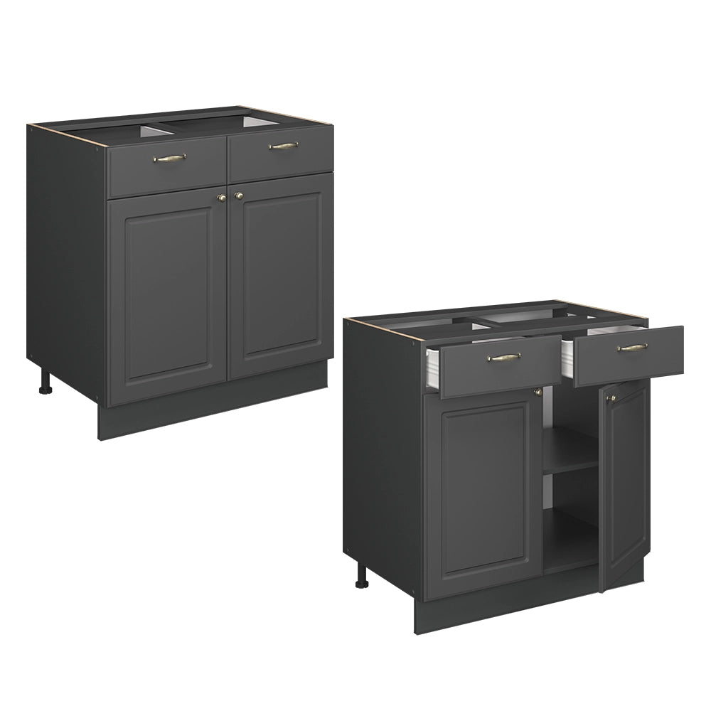 Vicco Mobiletto base per cucina Landhaus antrazit-oro 80 cm , PL Antracite