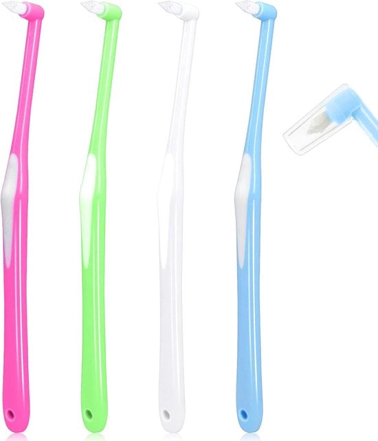4 Set di Spazzolini da Denti con Coperchio - Spazzolino da Denti a Setole per Denti di Cervide e Pulizia della Plaquetta Dentale