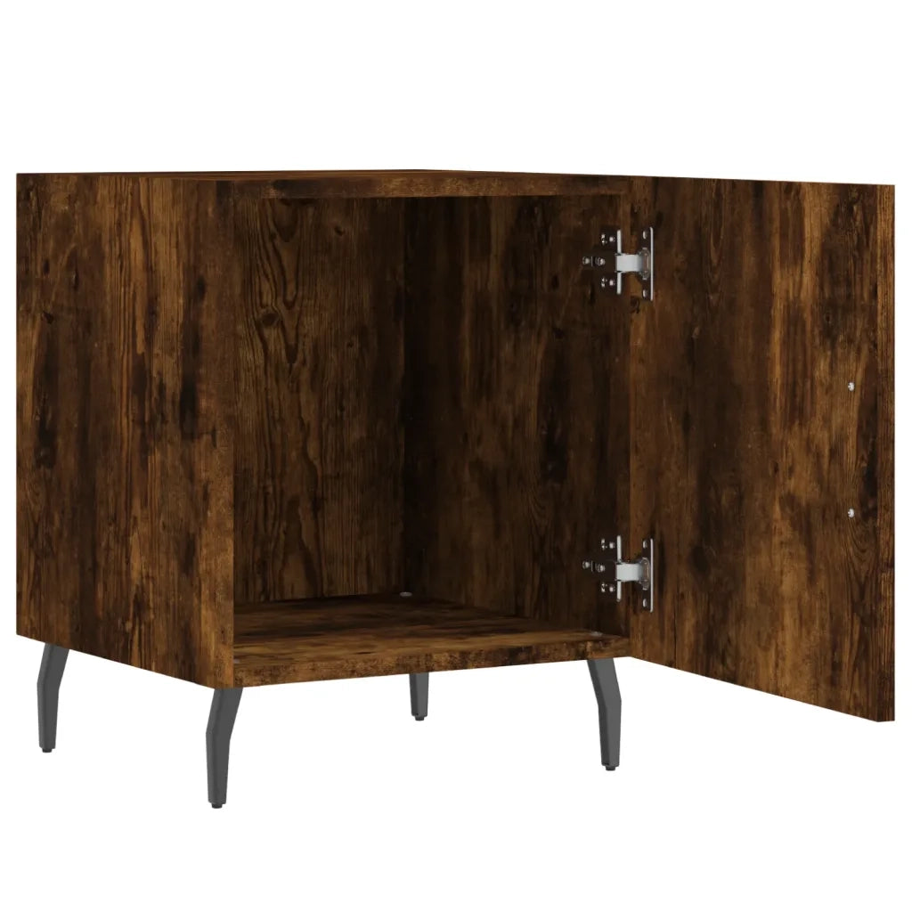 Comodini 2 pz-Set di 2 Tavolino da notte Rovere Fumo 40x40x50 cm in Legno Multistrato 676374