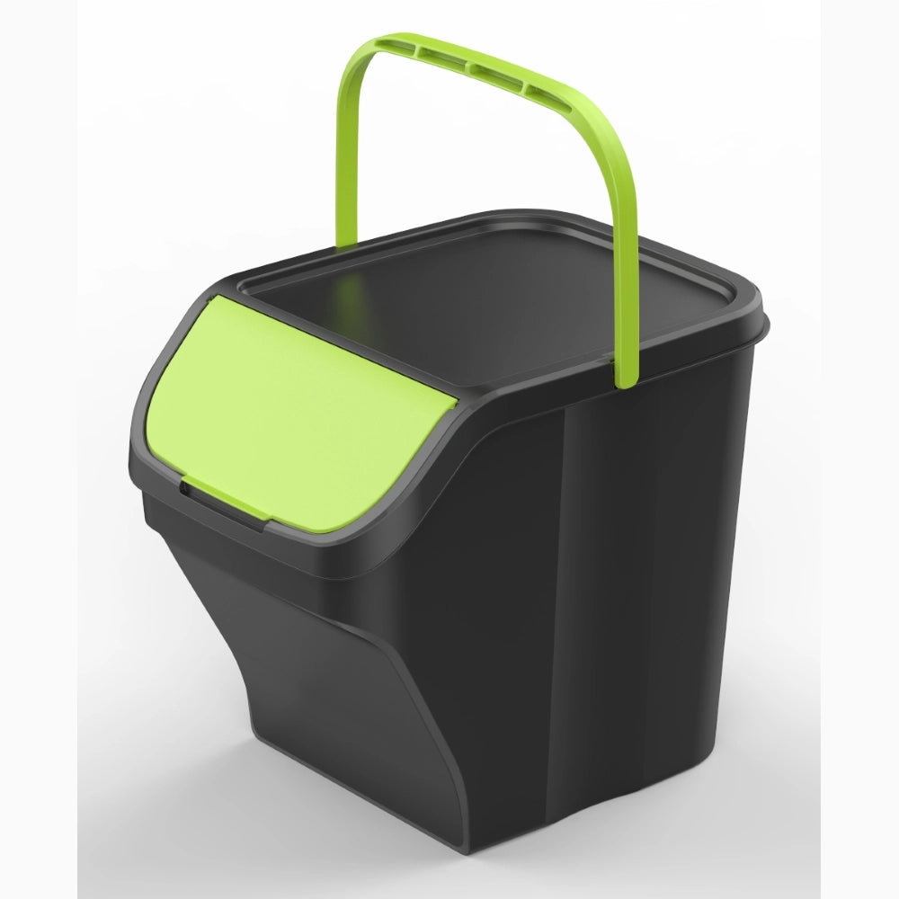 Kit 4 Pezzi Pattumiera Raccolta Differenziata 4x25 Litri con maniglia Corpo NERO