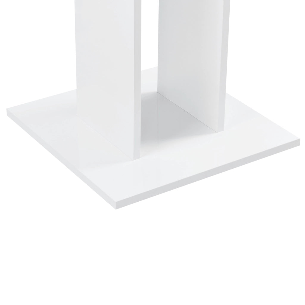 Tavolo Quadrato Lindesnes da Cucina Pranzo Bar 65 x 65 x 78 cm - Bianco Lucido [en.casa]