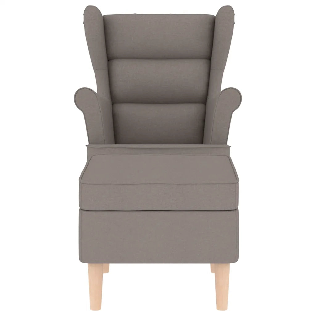 Poltrona con Poggiapiedi Grigio Talpa in Tessuto 3307995