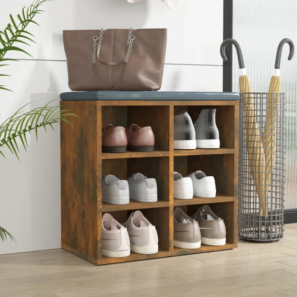 Scarpiera-Scaffale per scarpe Rovere Fumo 52,5x30x50 cm