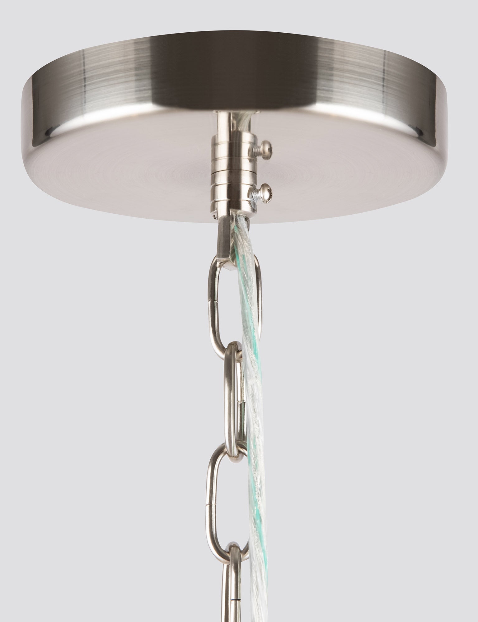 Lampadario Neoclassic in Metallo e Vetro Alicante Nickel