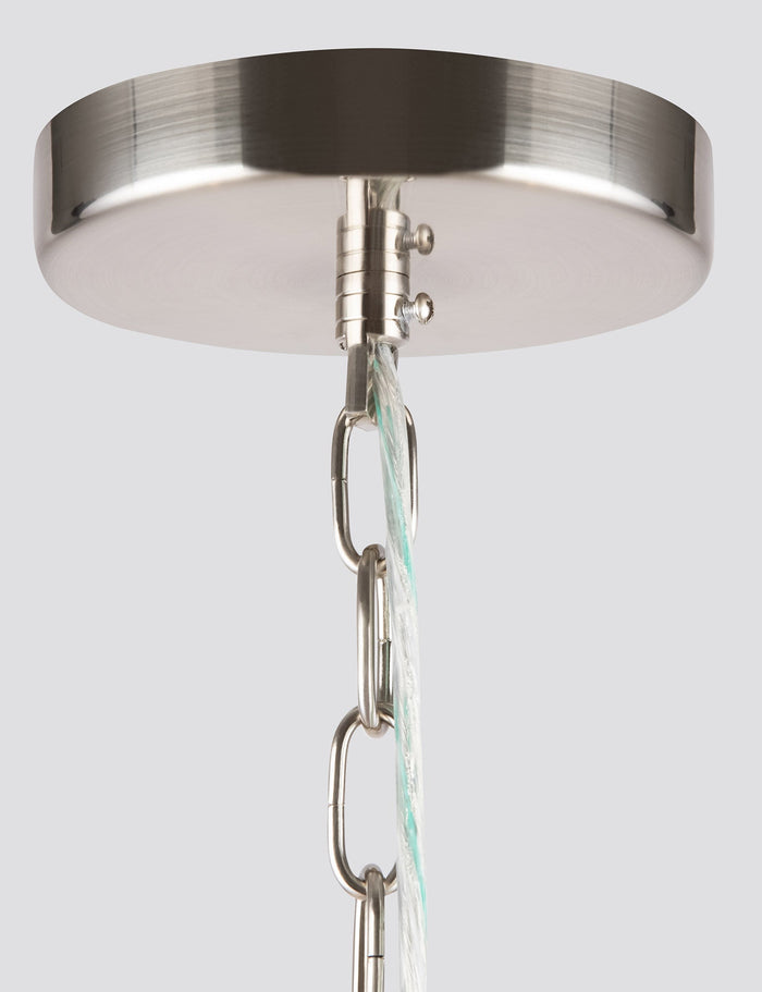 Lampadario Neoclassic in Metallo e Vetro Alicante Nickel