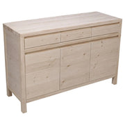 Credenza 3 porte 3 cassetti legno massello di abete grezzo 150x50x95 (3321) - Mobili 2G