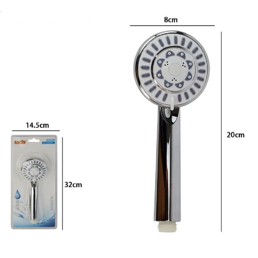 Trade Shop - Doccetta Multigetto 8 X 20 Cm Doccino Soffione Doccia Bagno Tondo Moderno 59565 -
