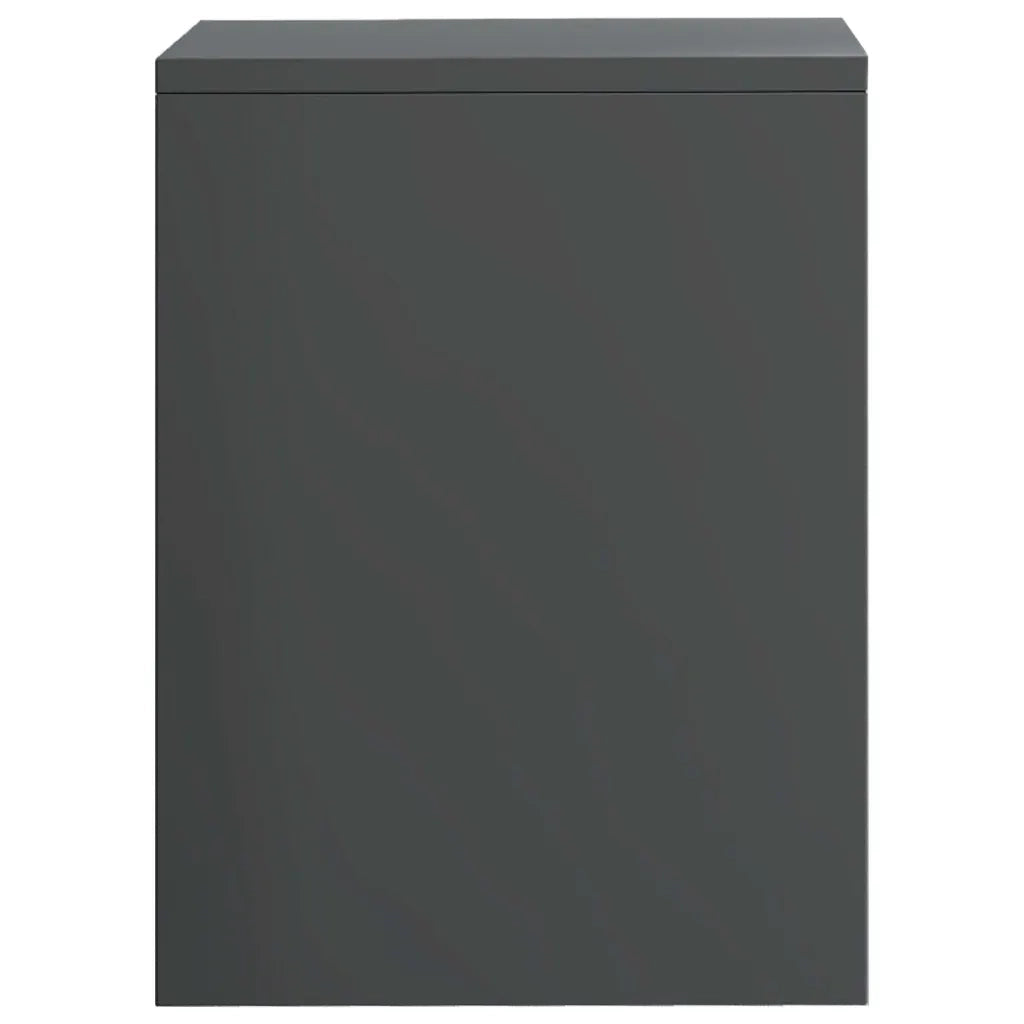 Comodino Grigio Lucido 40x30x40 cm in Legno Multistrato 800025