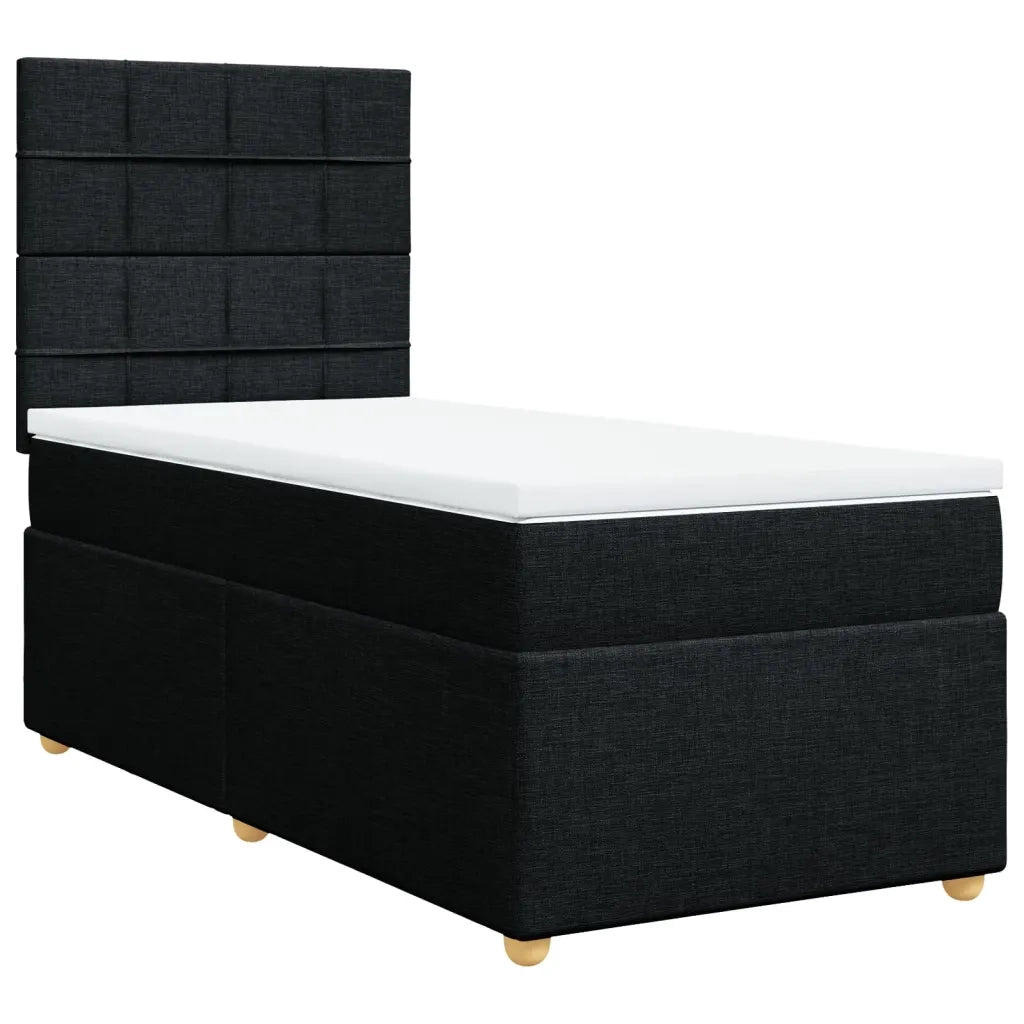 Giroletto a Molle con Materasso Nero 90x200 cm in Tessuto 3291165