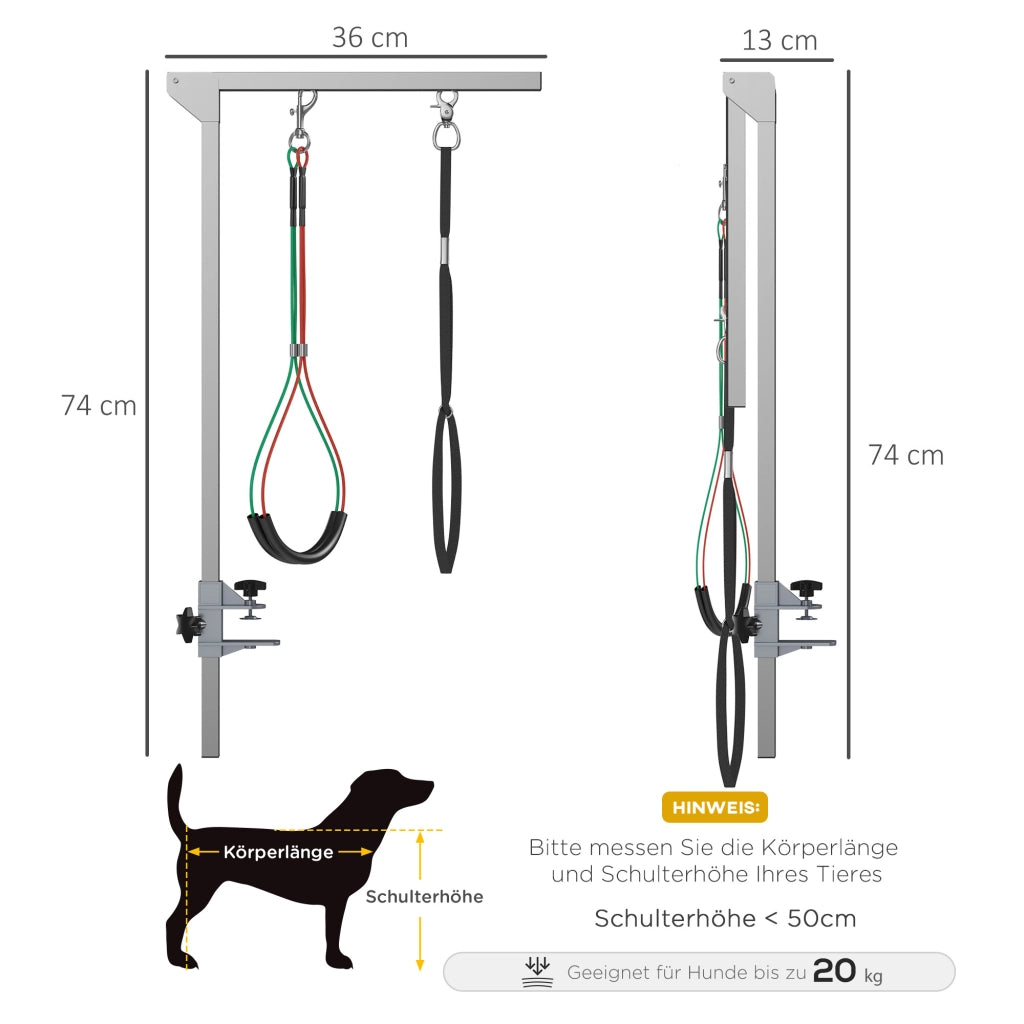 Tavolo da toelettatura per animali domestici ¨C Minimal ¨C 36x8x74 cm, argento