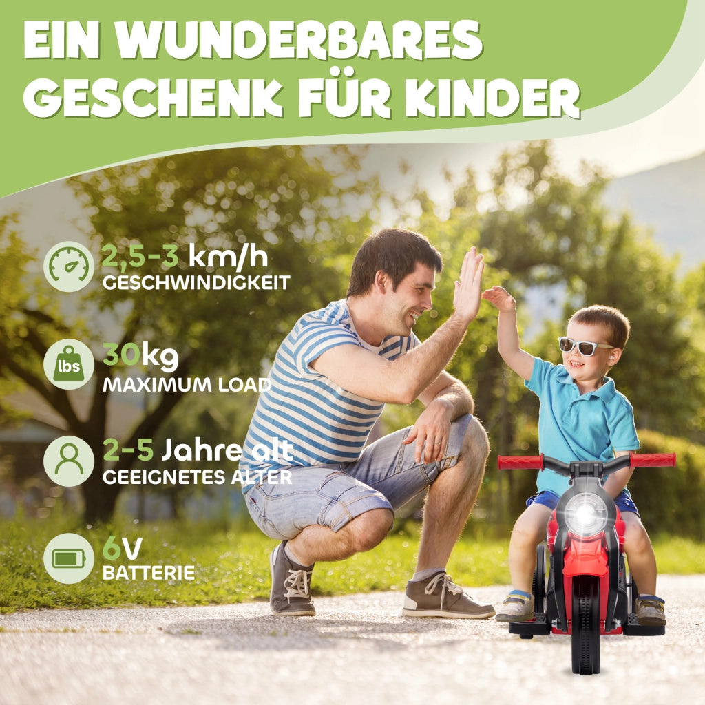 Motocicletta Elettrica per Bambini ¨C zephmum ¨C Verde con Musica 6V