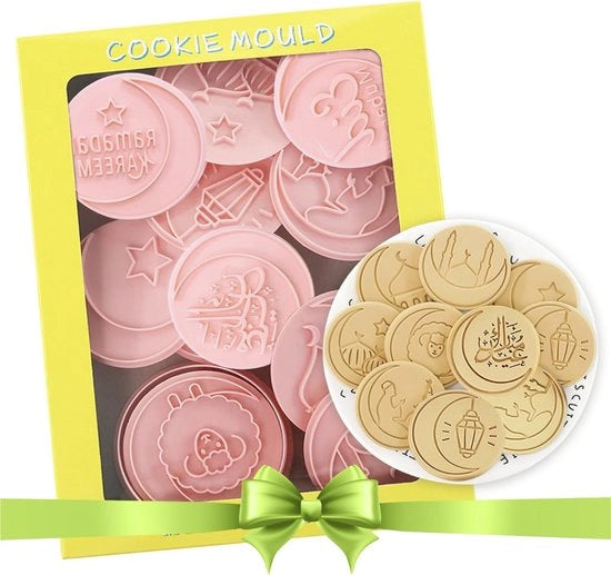 Decorazioni per torte islamiche 3D - Set di 10 forme per biscotti, dolci e biscotti - Mold per torta in plastica - Decorazioni per torte di Ramadan