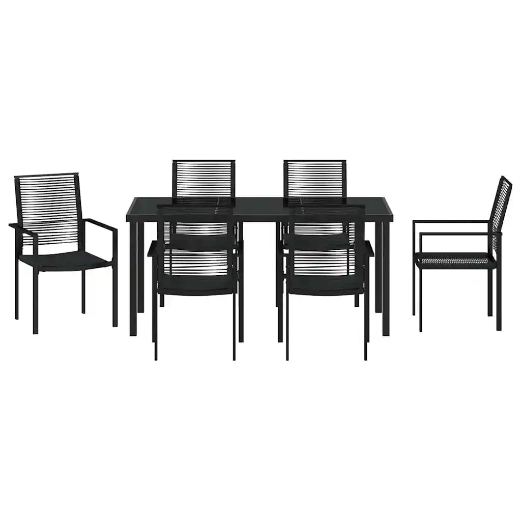 Set da Pranzo per Giardino 7 pcs Nero 3379167