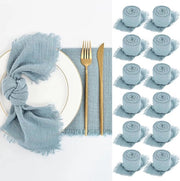 Set di assorbenti per tavolo con frange, 12 pezzi, 40 x 40 cm, assorbenti delicati in cotone con frange, assorbenti in tessuto, tovaglie decorative per tavolo (stoffato blu)