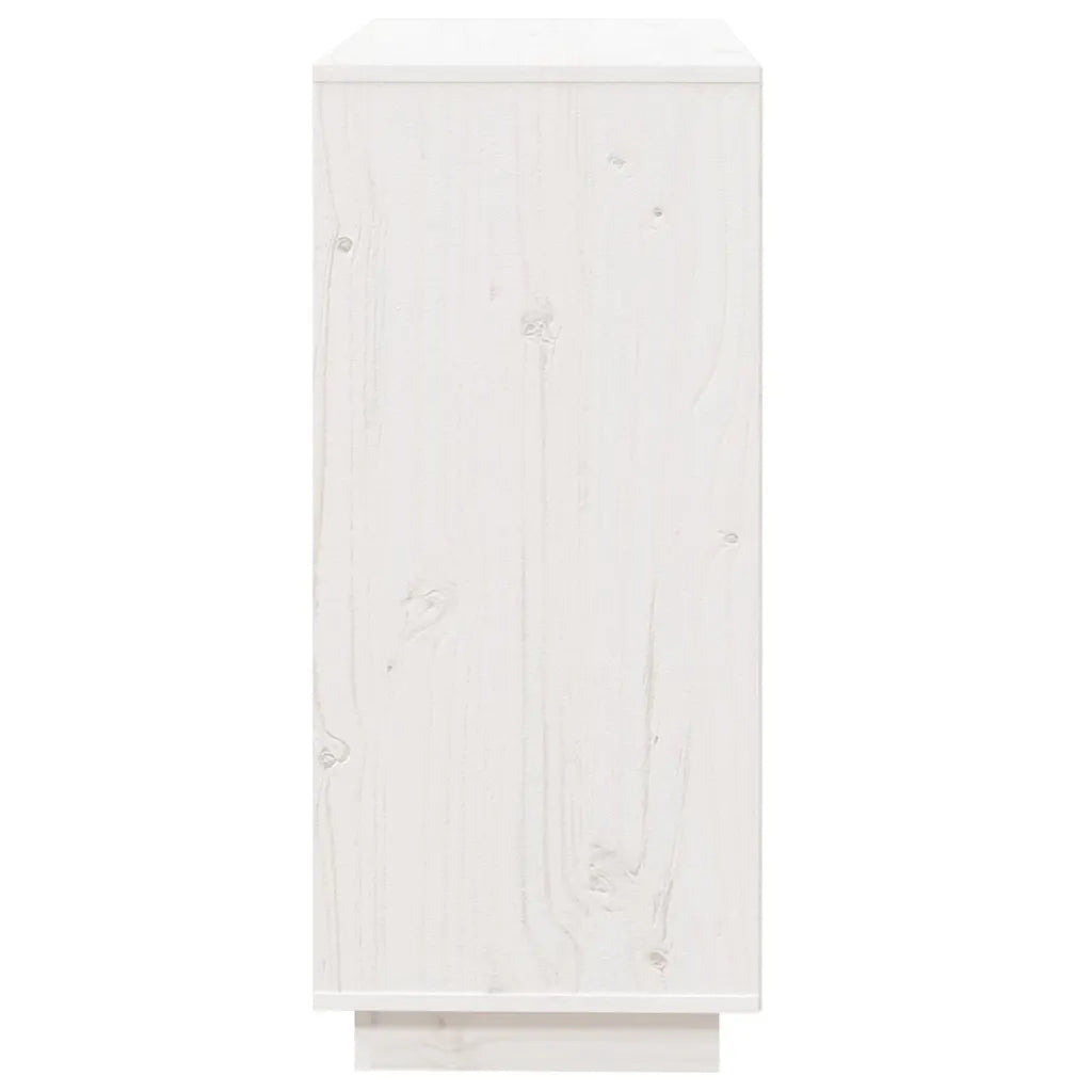 Credenza Bianca 74x35x80 cm in Legno Massello di Pino cod mxl 18731