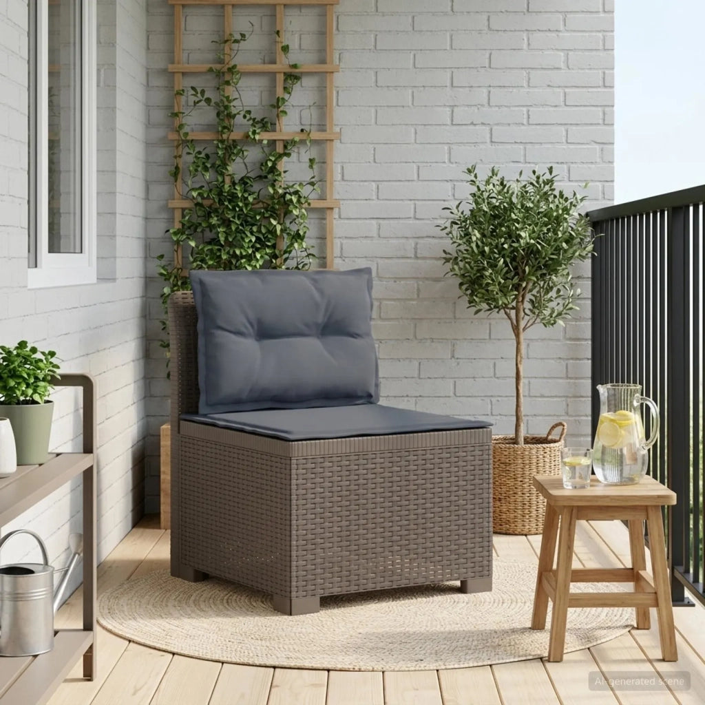 Divano da Giardino a 1 Posto con Cuscini Aspetto Rattan PP 8011811