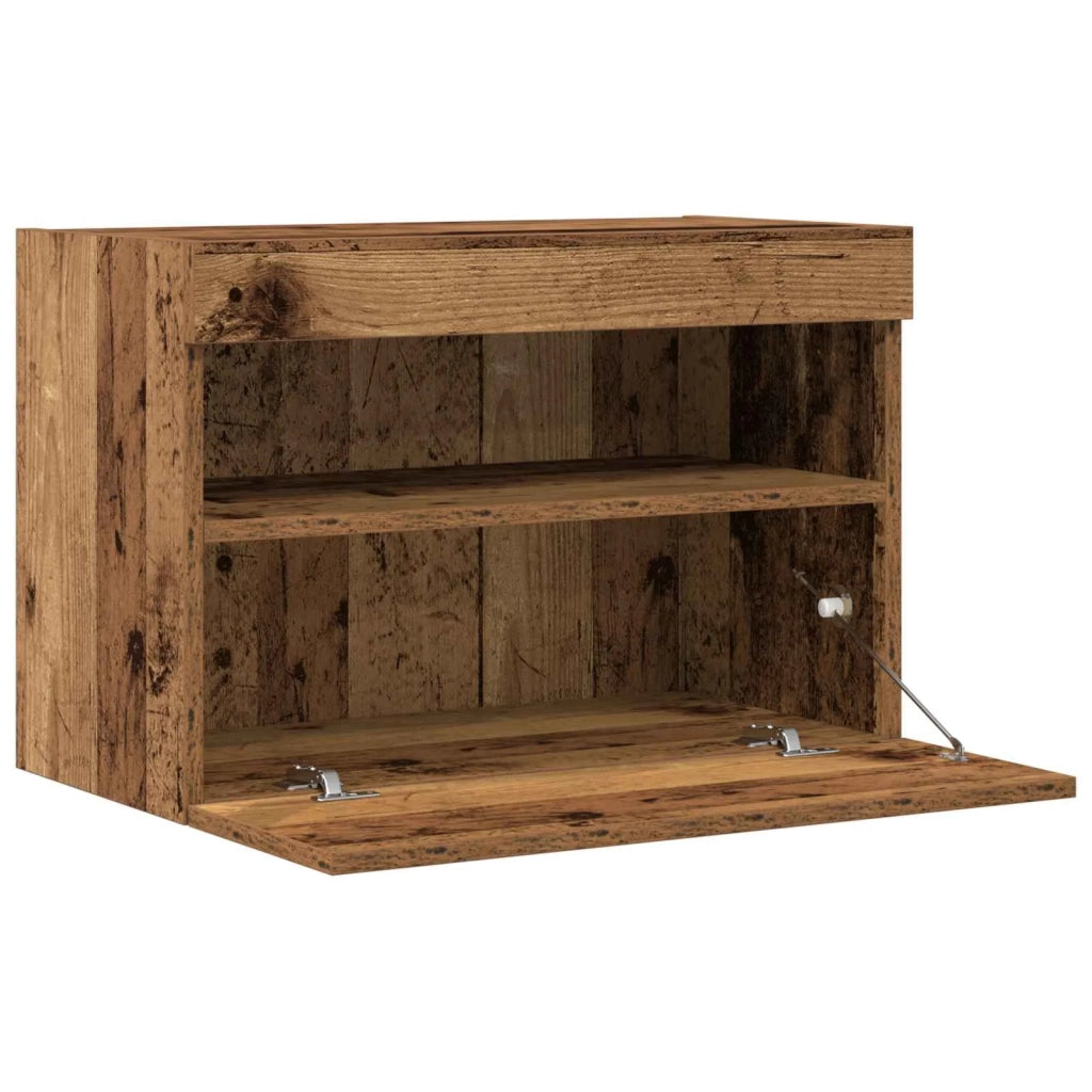 Mobile TV da parete con LED Legno vecchio 60 x 30 x 40 cm 862206
