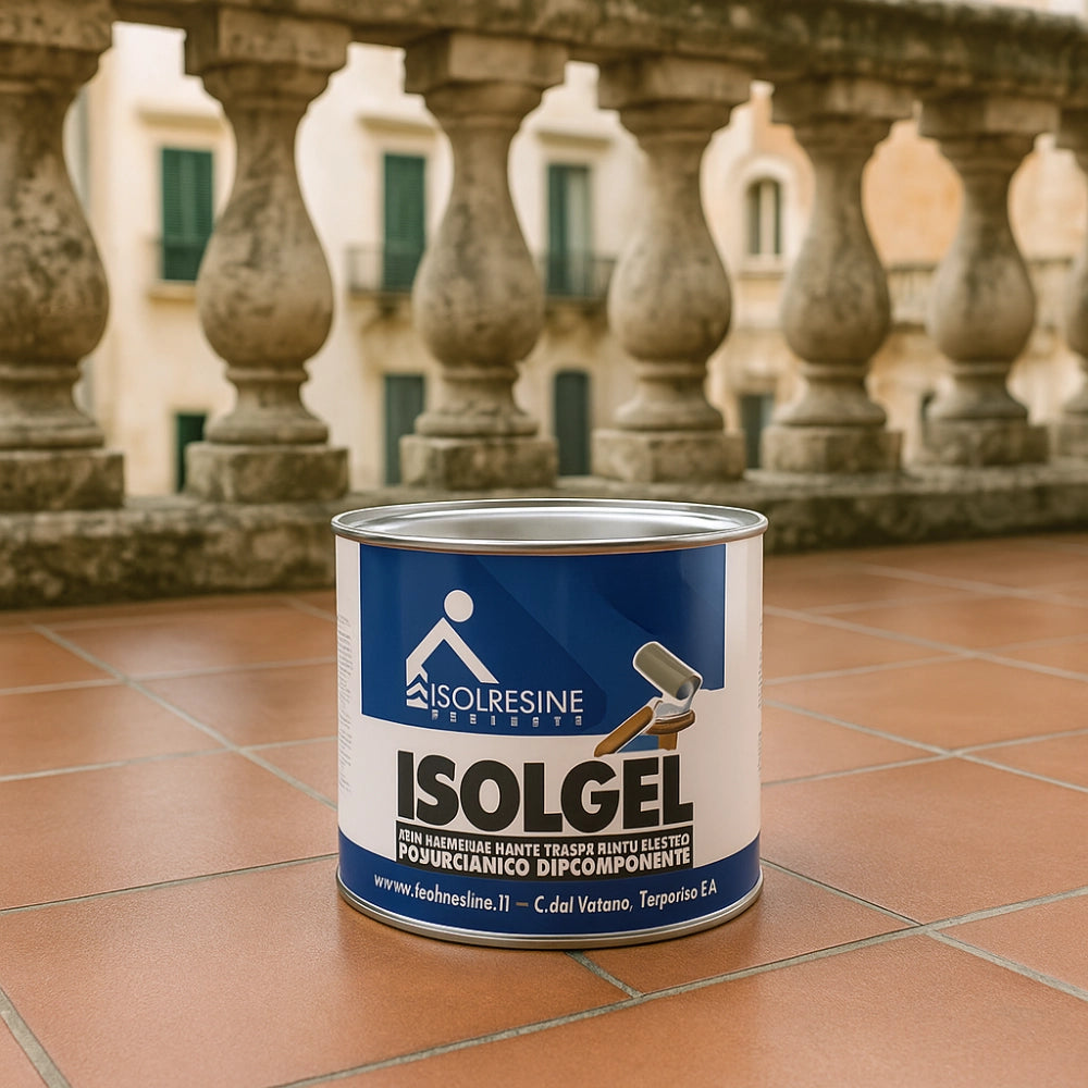 Impermeabilizzante trasparente bicomponente isolgel a 1 kg isolgel b 0,5 kg