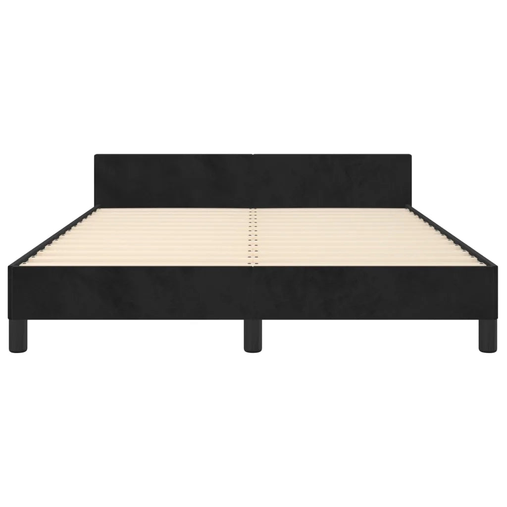Giroletto senza Materasso-Struttura Letto Nero 140x190 cm in Velluto 745814