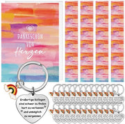 Set di addii da 25 - Chiavi in mano - Carte di ringraziamento - Buste bianche - Addio party - Regalo di gratitudine - Acciaio inossidabile - Cadeaux di laurea