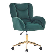 sedia da ufficio girevole regolabile in altezza con ruote e schienale ergonomico in velluto verde 64 Ã— 62 Ã— 92.5 cm