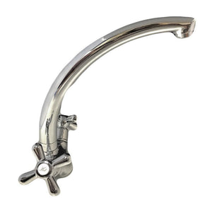 Rubinetto per cucina con canna alta, stile vintage, in ottone pesante