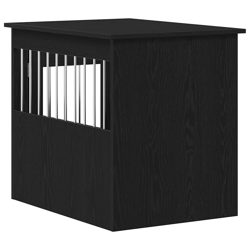 Mobile per cuccia per cani Rovere Nero 55x75x65 cm in legno ingegnerizzato 862175
