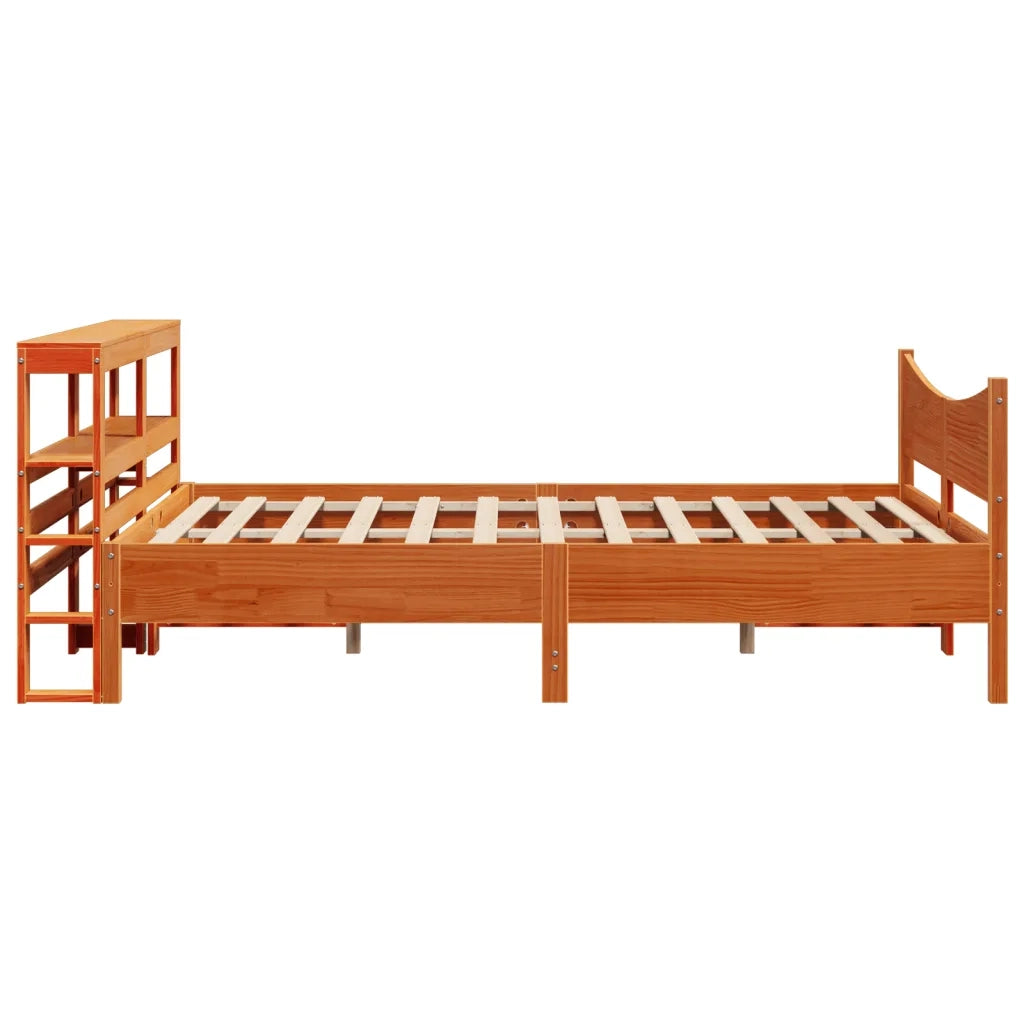 vidaXL Giroletto con Testiera Marrone Cera 160x200 cm Massello Pino