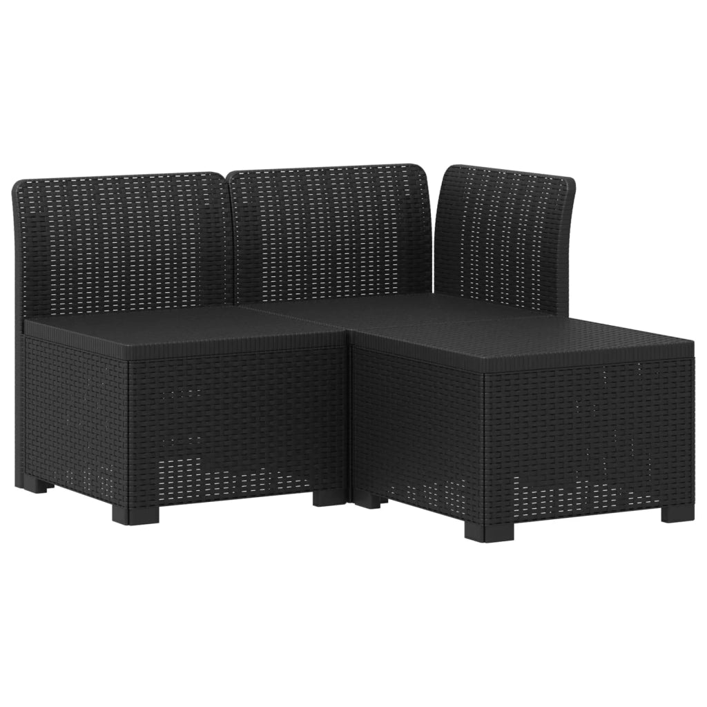 Divano da Giardino a 3 Posti in Aspetto Rattan PP Antracite 8011884