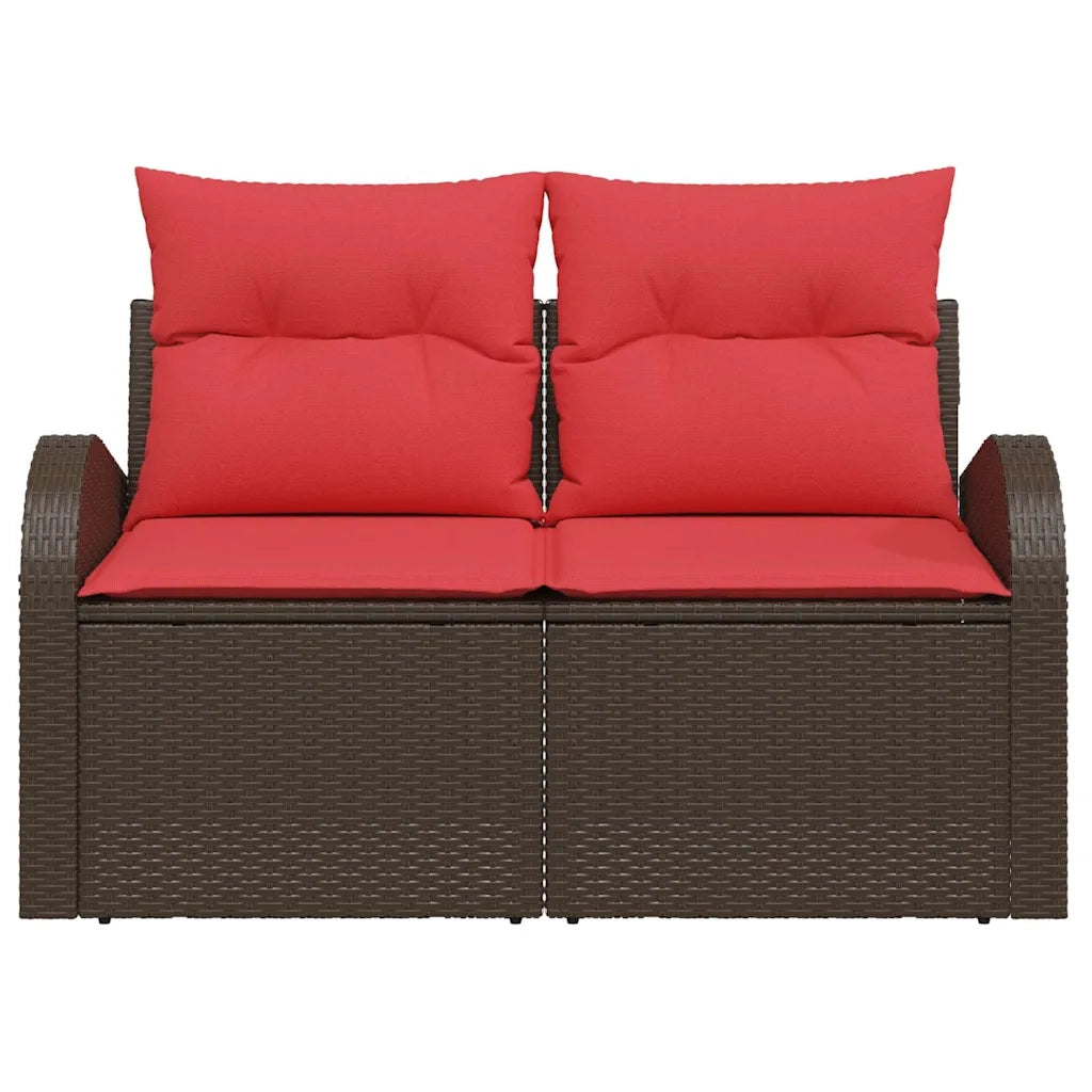 Divano da giardino Marrone 124 x 62 x 85cm polyrattan