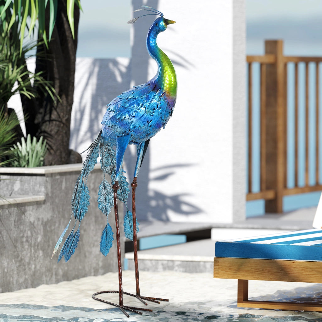 Statua Pavone Giardino ¨C zephmum ¨C Metallo Multicolore 40x43x83 cm