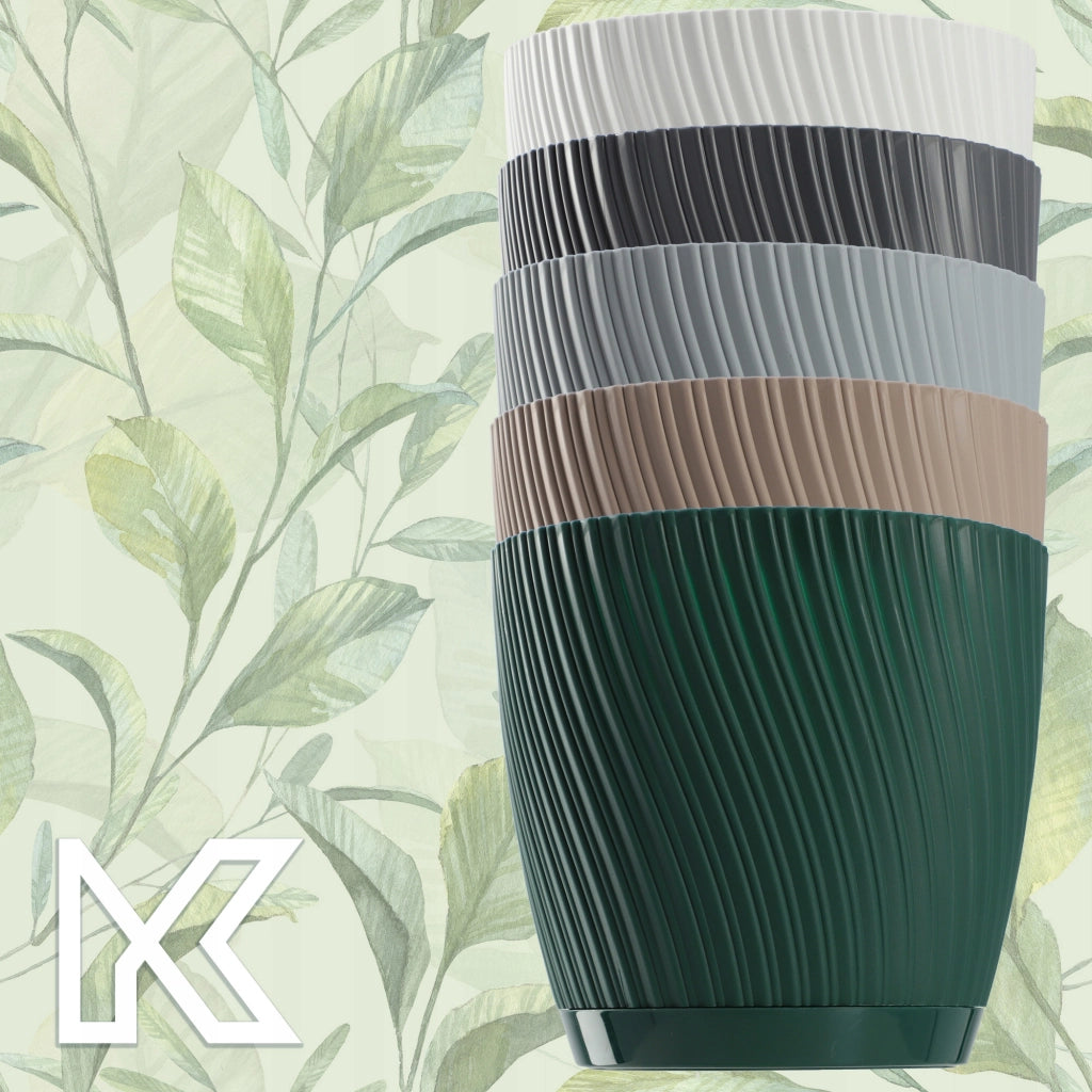 Vaso da fiori KADAX con supporto, coperchio, ciotola rotonda, 17 cm, marrone