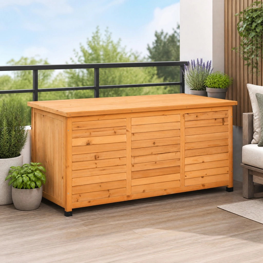BAULE DA GIARDINO 127x56x60 cm in legno giallo
