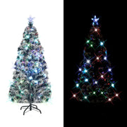 Albero di Natale Preilluminato con Supporto e LED 150 cm Fibra Ottica 242426