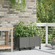 Vaso da Giardino con Irrigazione e Ruote 2 pz Grigio Chiaro PP 3422997