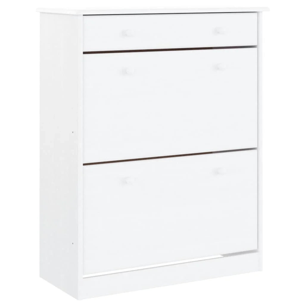 Scarpiera mobile contenitore per scarpe mobile per ingresso/corridoio/soggiorno ALTA 77 x 35 x 96 cm legno massello di pino bianco 02_0021400