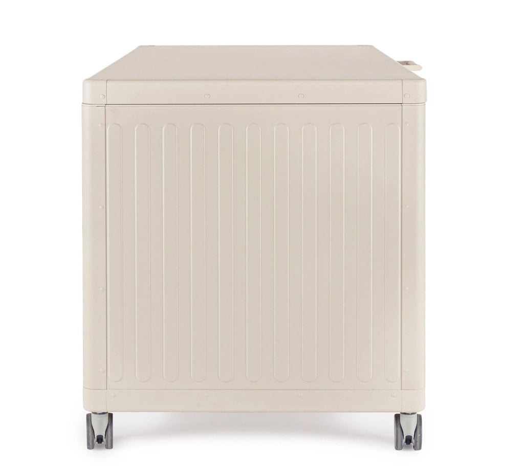 Baule Contenitore da Esterno 141,6x72x70h cm Apertura Facile e Ruote in Alluminio Ocean S Seta
