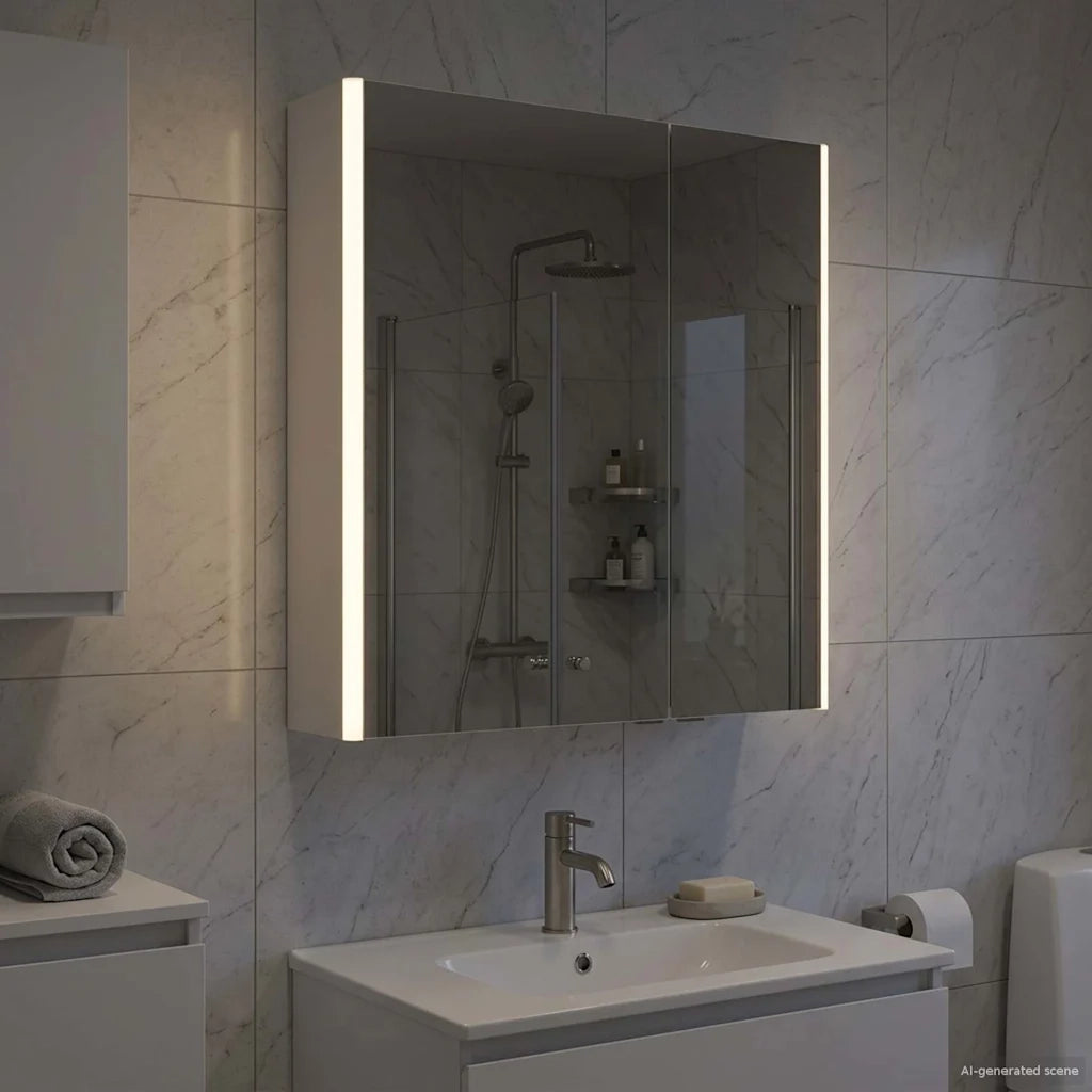 Mobiletto per specchio da bagno Bianco 63,5 x 15,5 x 70 cm